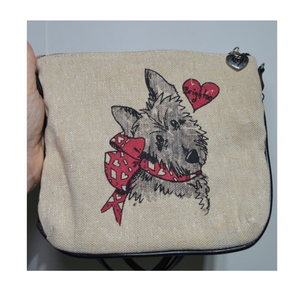 Brighton Scottie Linen Crossbody Purse